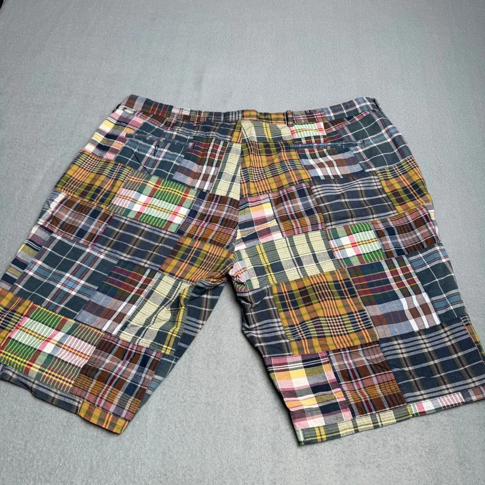 Polo Ralph Lauren Mens Patchwork Madras Plaid Cotton Shorts Multi Color Size 40